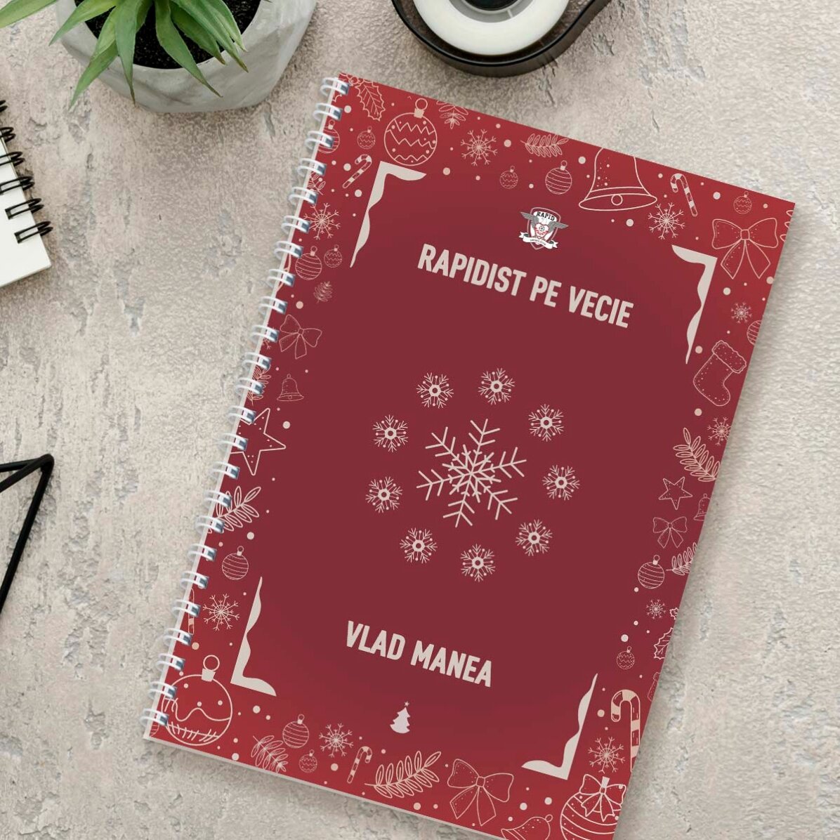 Notebook FC Rapid personalizat cu nume - Christmassy