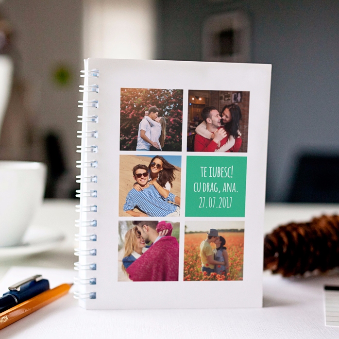 Notebook personalizat cu 5 poze și text