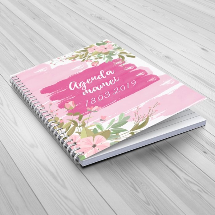 Notebook personalizat cu flori - Agenda mamei