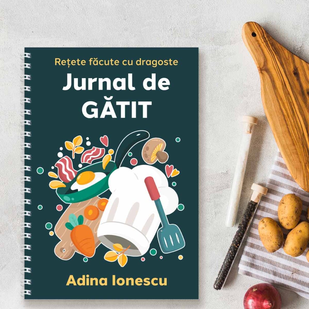 Notebook personalizat cu mesaj - Jurnal de gătit