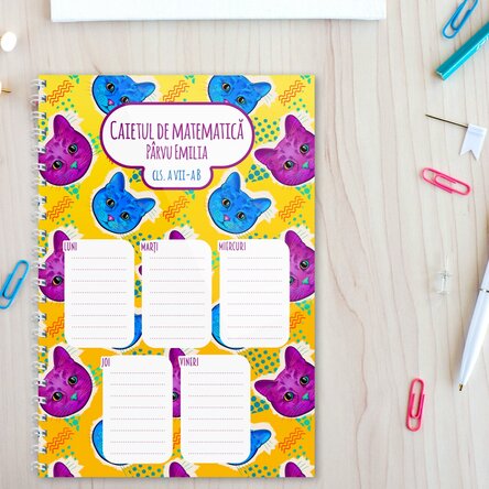 Notebook personalizat cu text - Cats Everywhere