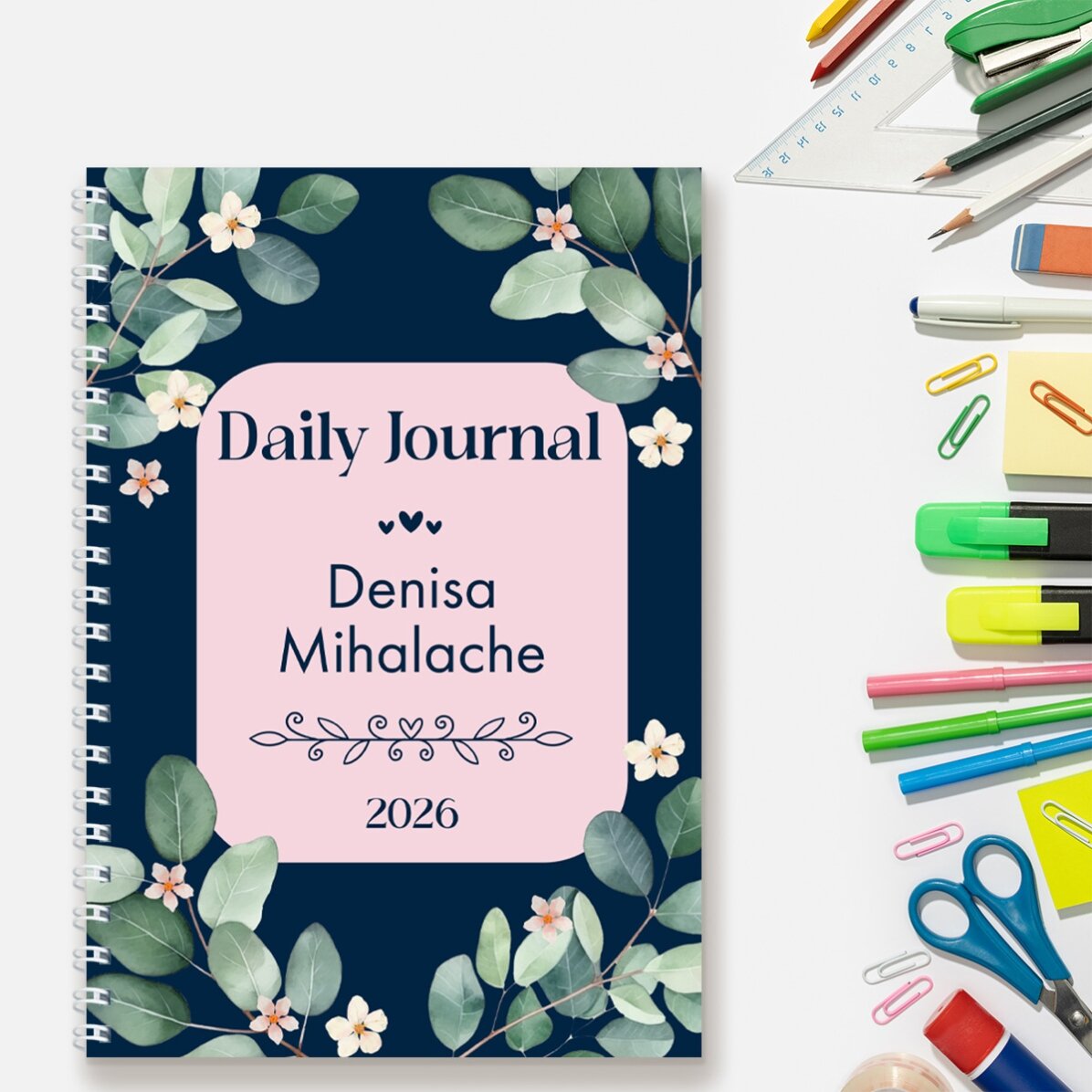 Notebook personalizat cu text - Daily Journal