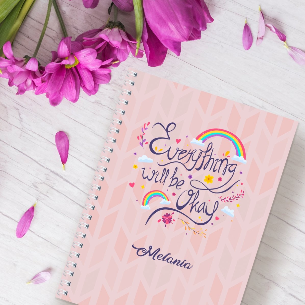Notebook personalizat cu text - Everything will be okay