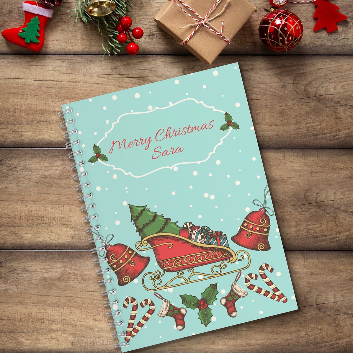 Notebook personalizat cu text - Merry Christmas