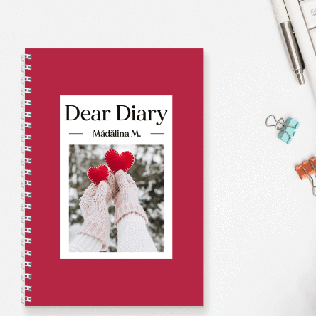 Notebook personalizat cu text și o poză