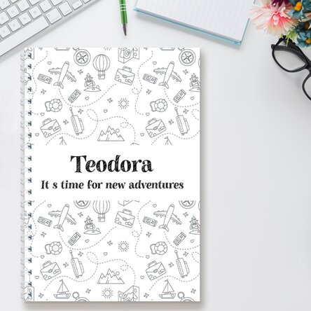 Notebook personalizat cu text - Time for new adventures