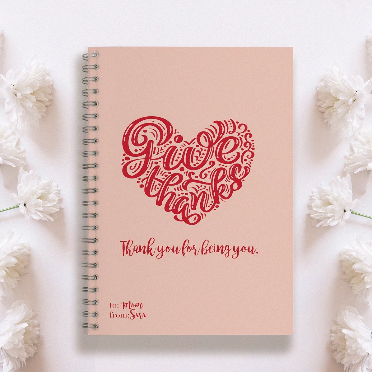 Notebook personalizat Give Thanks