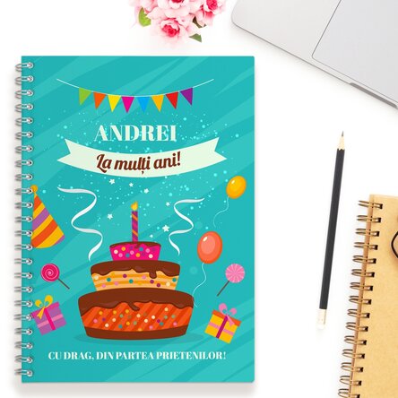 Notebook personalizat - La mulți ani!