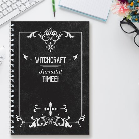 Notebook personalizat cu text Witchcraft