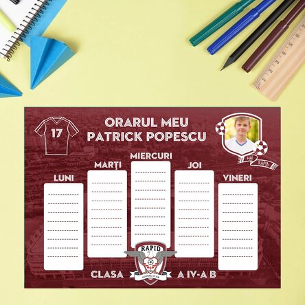 Személyre szabott menetrend fotóval és szöveggel – FC Rapid 1923