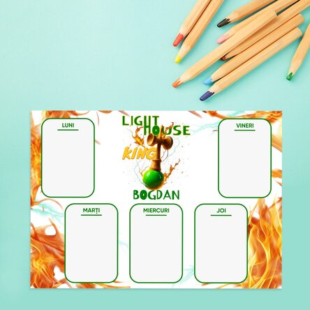 Orar personalizat cu text - Lighthouse King