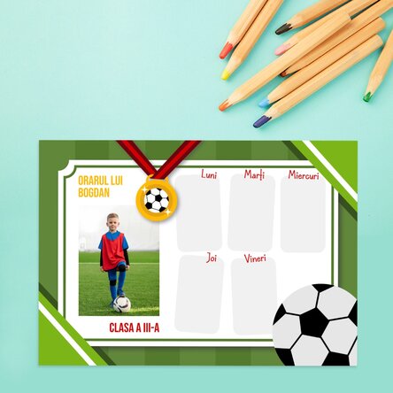 Orar personalizat cu text și o poză - Medalie