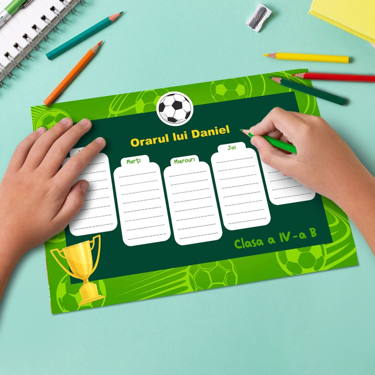 Orar personalizat cu text - Trofeu