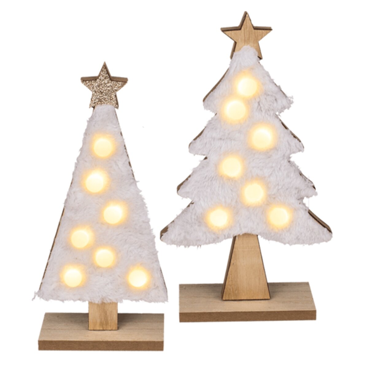 Ornament din lemn - Brăduț de Crăciun cu luminițe