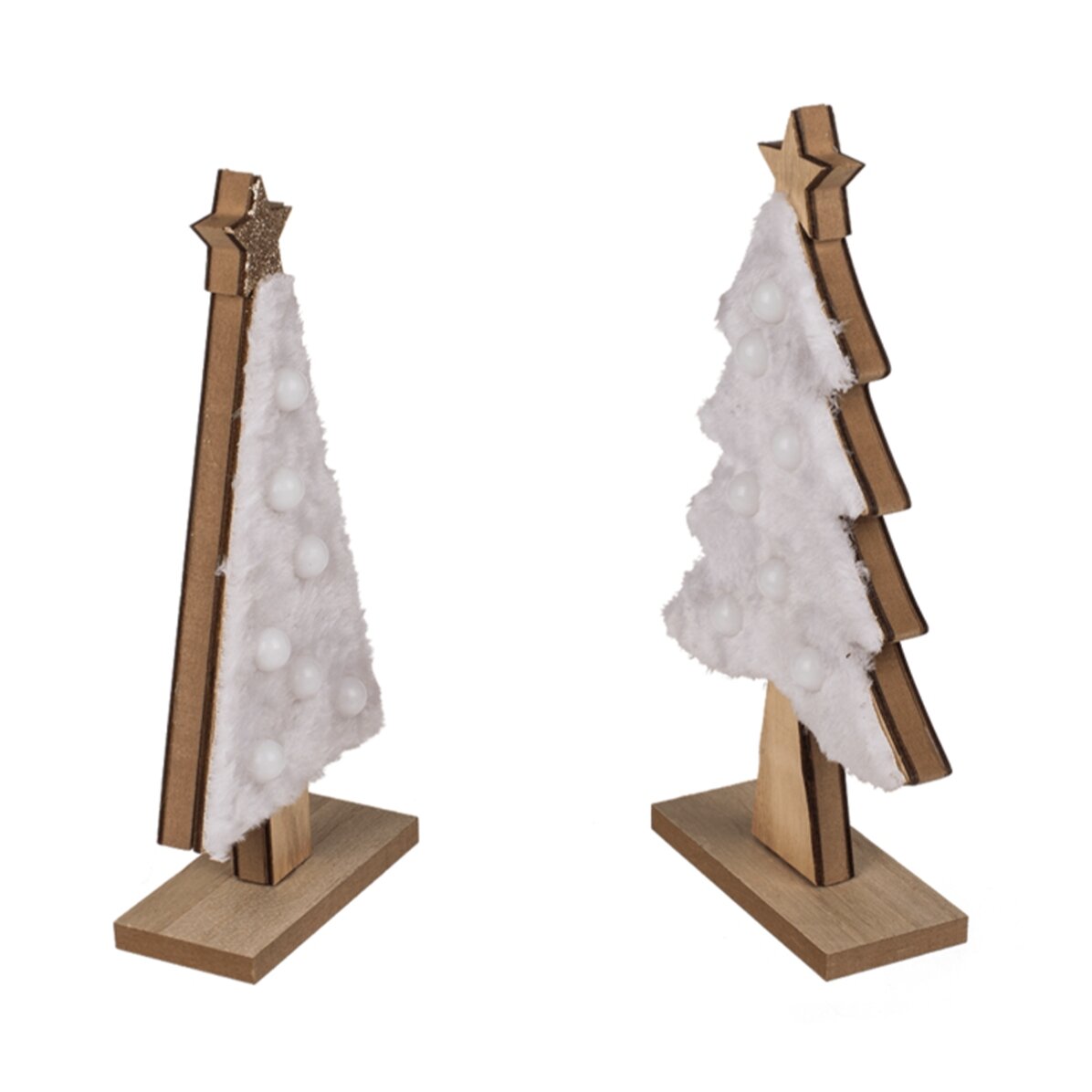 Ornament din lemn - Brăduț de Crăciun cu luminițe