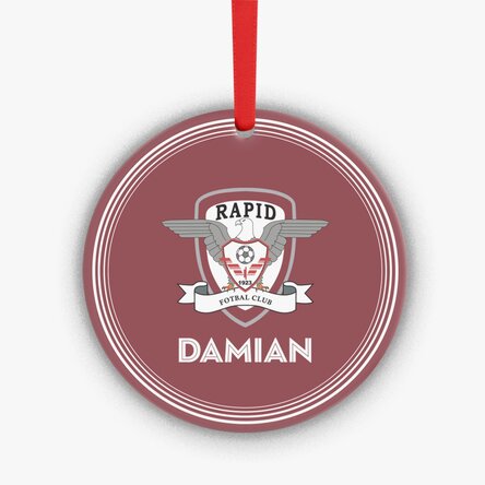 Ornament rotund FC Rapid personalizat cu nume 