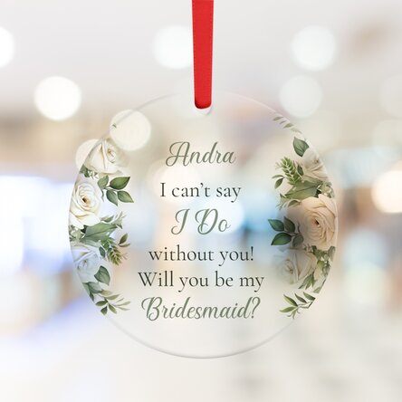 Ornament rotund personalizat cu text - Bridesmaid 