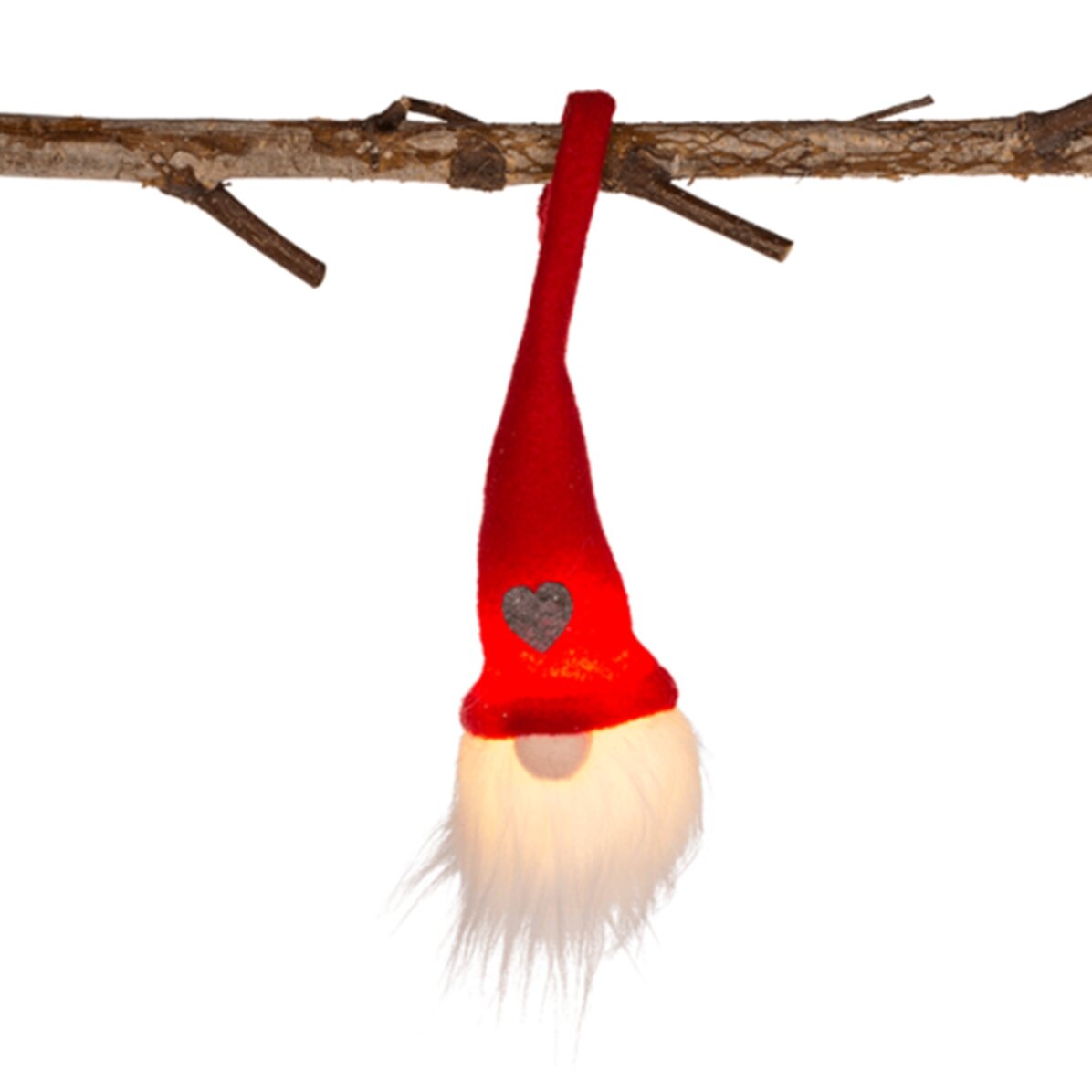 Ornament Spiriduș agățător de Crăciun cu luminițe