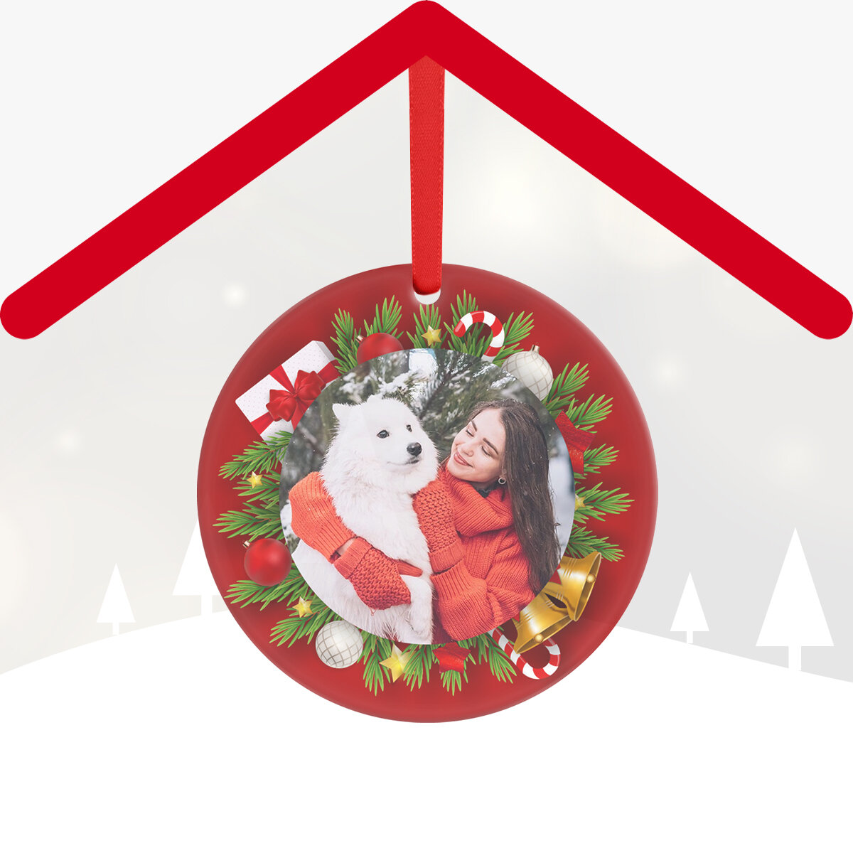 Kerek karácsonyi üvegdíszek