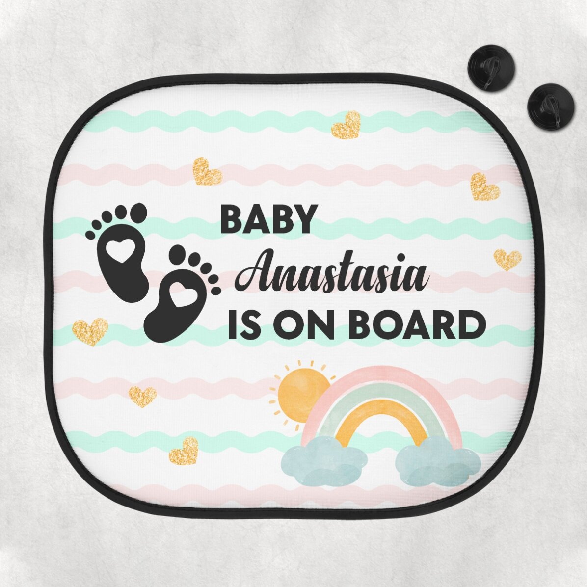 Parasolar auto personalizat cu mesaj - Baby on board