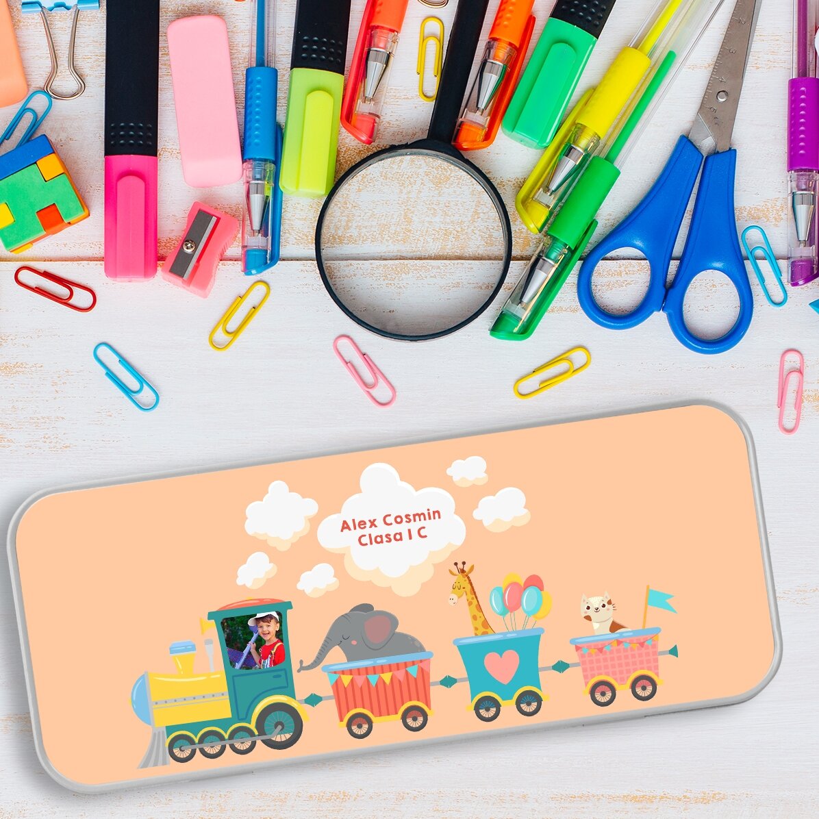 Penar personalizat cu o poză și text - Trenuleț