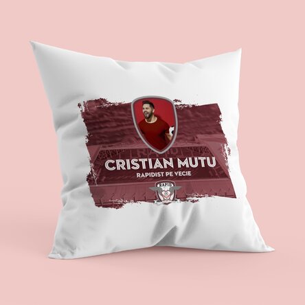Pernă FC Rapid 1923 personalizată cu nume și poză - Rapidist pe vecie
