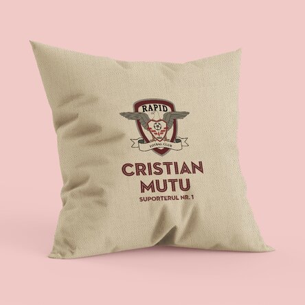 Pernă FC Rapid 1923 personalizată cu nume și text In