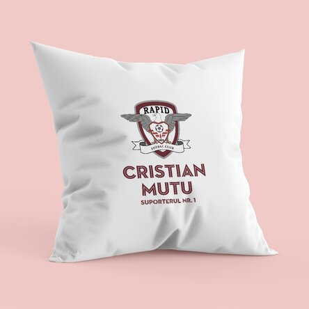 Pernă FC Rapid 1923 personalizată cu nume și text