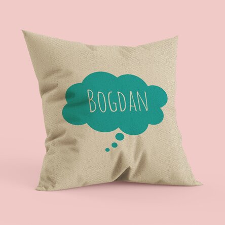 Pernă personalizată cu norișor albastru - In