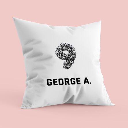 Pernă personalizată cu număr și nume - Fotbal