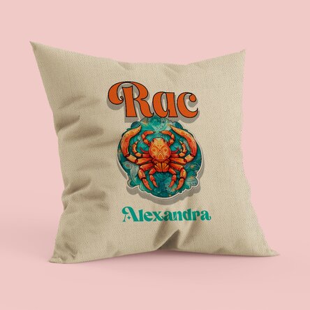 Pernă personalizată cu nume și zodie - Rac in