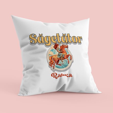 Pernă personalizată cu nume și zodie - Săgetător