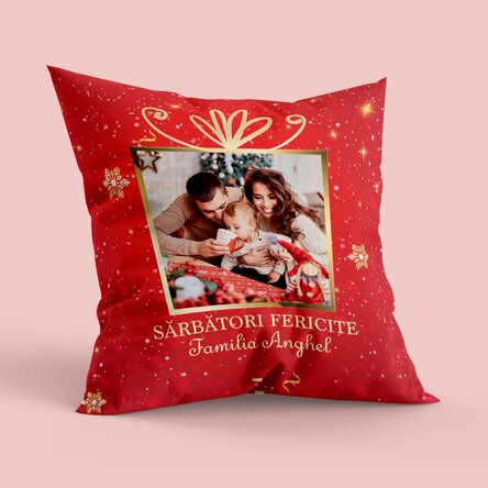 Pernă personalizată cu o poză și mesaj - Christmas gift