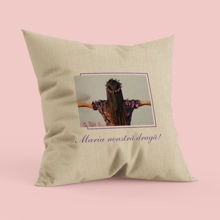 Pernă personalizată cu o poză și mesaj - In