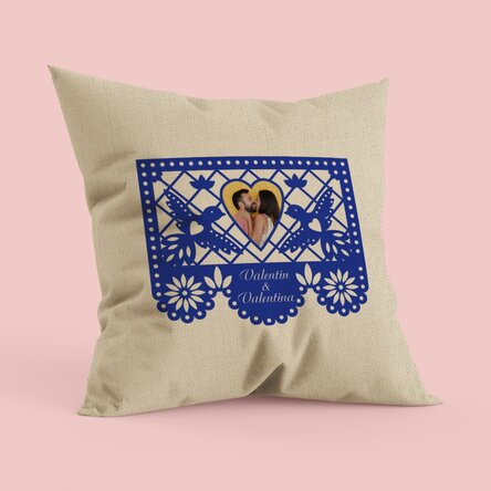 Pernă personalizată cu o poză și text - Doves In