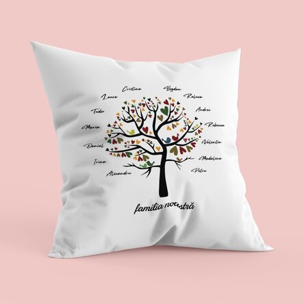 Pernă personalizată cu text - Familia noastră