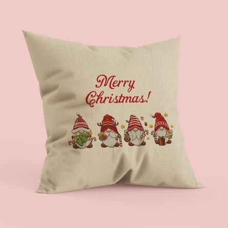 Pernă personalizată cu text - Gnomi de Crăciun In