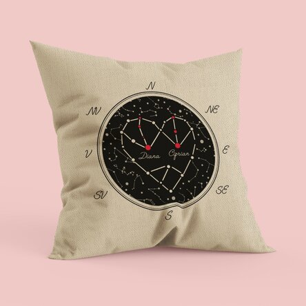 Pernă personalizată cu text - Love Constellation - In