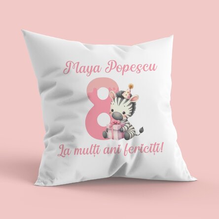 Pernă personalizată cu text pentru copii - Aniversare