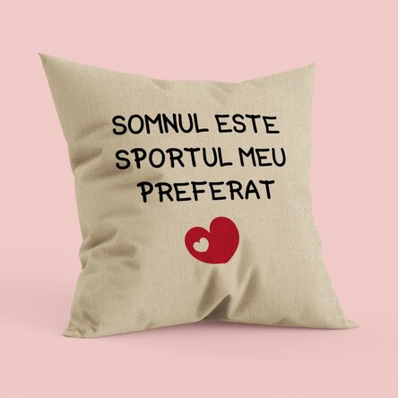 Pernă personalizată cu text - Sportul preferat - In
