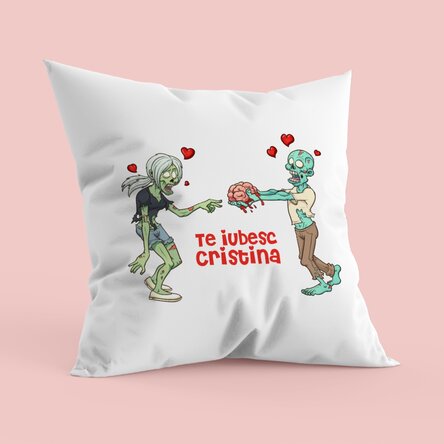 Pernă personalizată cu text - Zombie Love