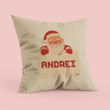 Pernă personalizată - Nume pentru Moș Crăciun - In