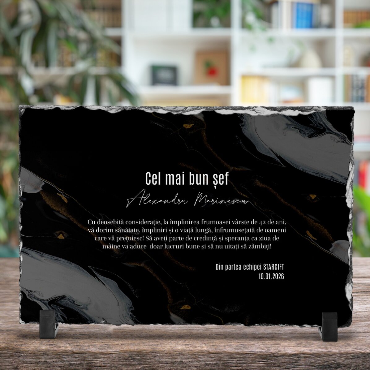 Személyre szabott palatábla üzenettel a főnöknek – Boldog születésnapot!