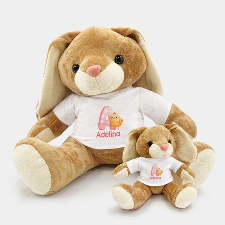 Pluș iepure personalizat cu inițială și mesaj - Cute