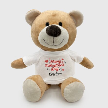 Pluș ursuleț personalizat cu text - Happy Valentine