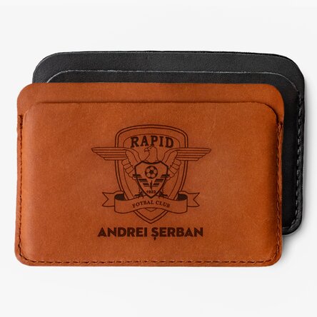 Portofel din piele FC Rapid personalizat cu nume