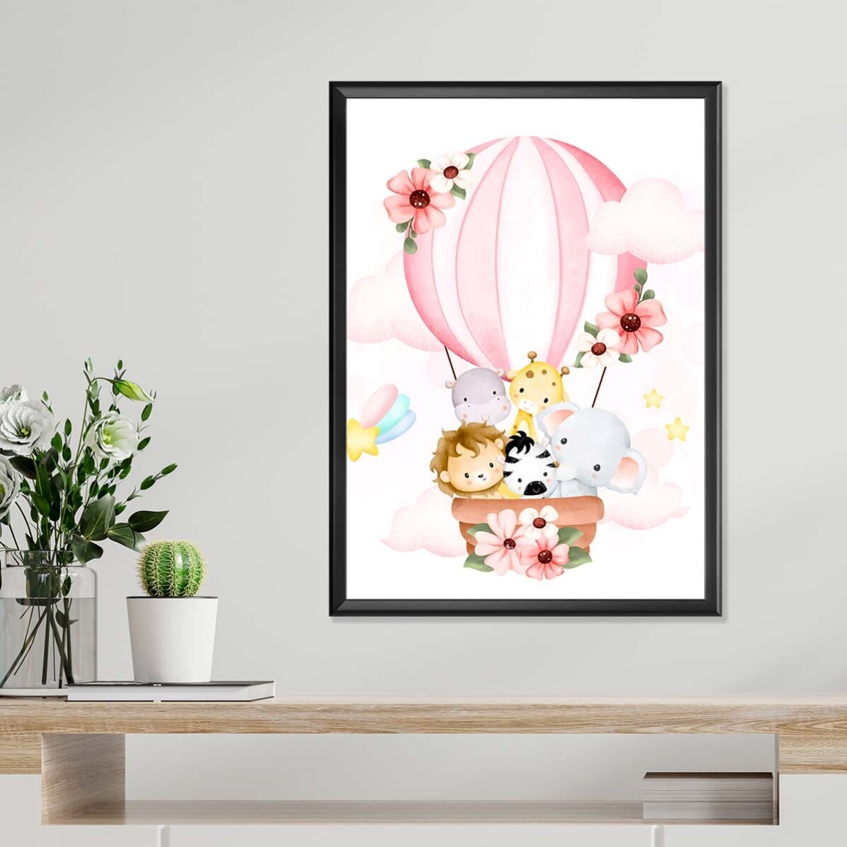 Poster Animale în balon cu aer cald