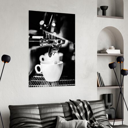 Poster Black and white coffee time