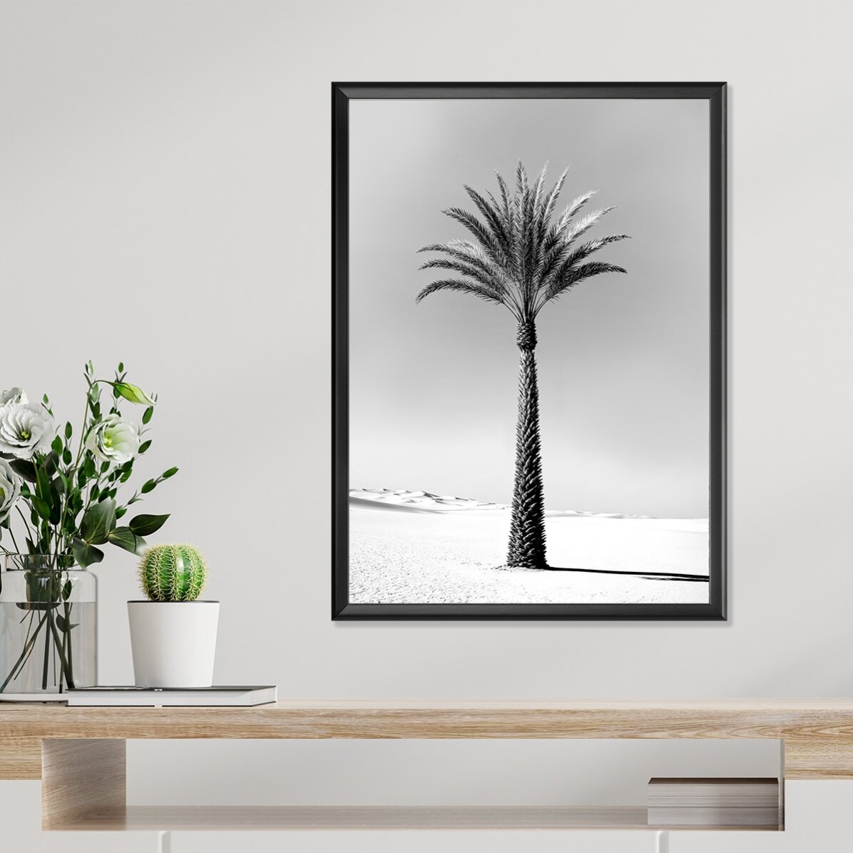 Poster Black and white palm tree