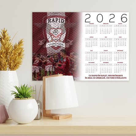 Poster calendar FC Rapid personalizat cu text - Victorii strălucite